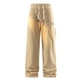 thumbnail image 4 of DHFJKG Sweatpants For Men Joggers Corduroy Wide Leg Loose Fit Elastic Waist Pants With Drawstring Stylish Trousers, 4 of 9