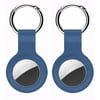 2 Pack Keychain for AirTag,Silicone Case Compatible with Apple Air Tags,Protective Cover Key Chain Loop Holders for AirTag Keychain Accessories Air Tag Collar (Blue)