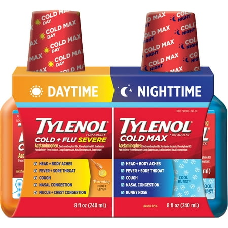UPC 300450305107 product image for Tylenol Cold & Flu Night & Day Twin Pack, 8 Fl Oz | upcitemdb.com