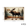 thumbnail image 4 of Amarainy Moose Forest Scene Nature Wildlife Animal Print Table Mats Set Of 4 For Home Kitchen Table Decor 12x18 inch, 4 of 5