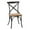 Black Solid Square 20" x 20" x 35", variant on DecMode Metal Dining Chair with Brown Rattan Seat, Set of 2, White