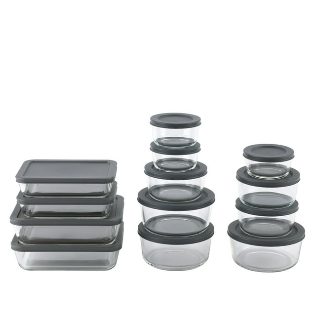 Mainstays 26 PCS Set récipient de stockage de nourriture en verre mélangé