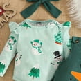 thumbnail image 4 of CAICJ98 My First Christmas Baby Girl Outfit Long Sleeve Romper Santa Baby Overall Dress Newborn Christmas Skirt Set Fall Winter Clothes (Dark Green,3-6 Months), 4 of 4