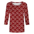 thumbnail image 4 of Fiudx Camisetas para Mujer Blusa Holgada con Estampado de Pascua y Cuello Redondo Retro de Manga Tres Cuartos a La Moda para Mujer, 4 of 4