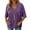 #03 Purple 【Mix & Match Your Daily Essentials】, variant on Women's Summer Short Sleeve V Neck Knitted Strip Top Shirts Blouses Casual Loose Fit Solid Color Soft Breathable Tunic Length for Casual Daily Wear Work Office Vacation Fashion Essential Gift for Wom