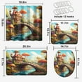 thumbnail image 2 of Cartoon Mushroom Forest Shower Curtain Set Fantasy Fairy Tale Woodland Bathroom Sets Decor Accessories with Non-Slip Rug Toilet Lid Cover Bath Mat and 12 Hooks, 72x72 Inch, 2 of 4