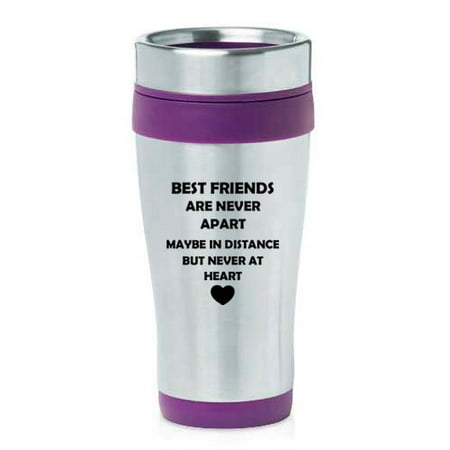 16 oz Insulated Stainless Steel Travel Mug Best Friends Long Distance Love (Best Single Engine Plane For Long Distance)