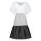 thumbnail image 4 of Pntutb Moda Mujer Cuello Redondo Botones Impresos Manga Larga Dobladillo Asimétrico Top Pntutb Pntutb-2580, 4 of 6