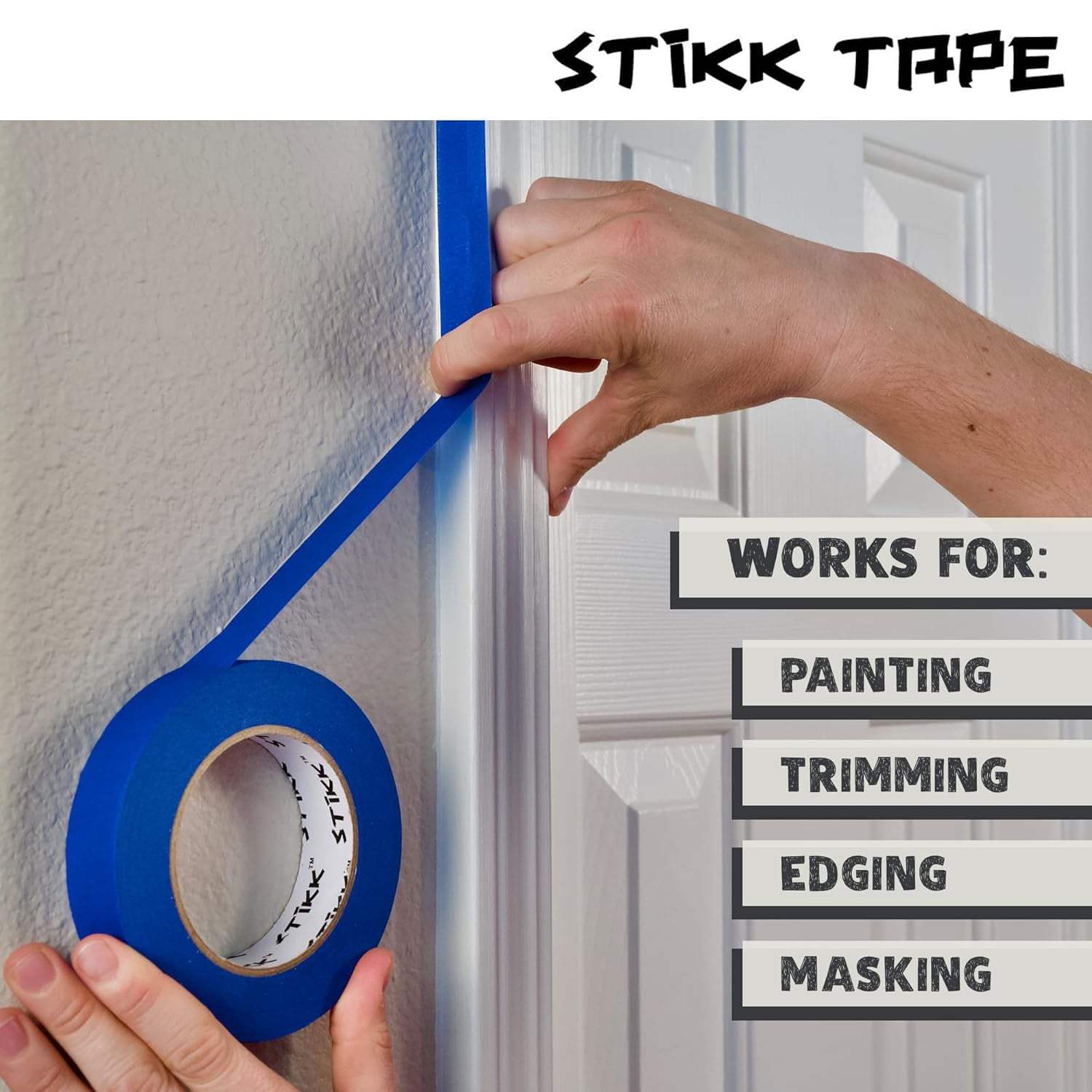 2 inch x 60yd STIKK White Painters Tape 14 Day Easy Removal Trim