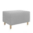 thumbnail image 1 of CHOK 2024 Stretch All-inclusive Ottoman Covers Slipcover Rectangle  Checked Jacquard Ottoman Slipcovers With Elastic Bottom Removable Stool Cover Sofa Footstool Protect-white-Oversized-XL, 1 of 7