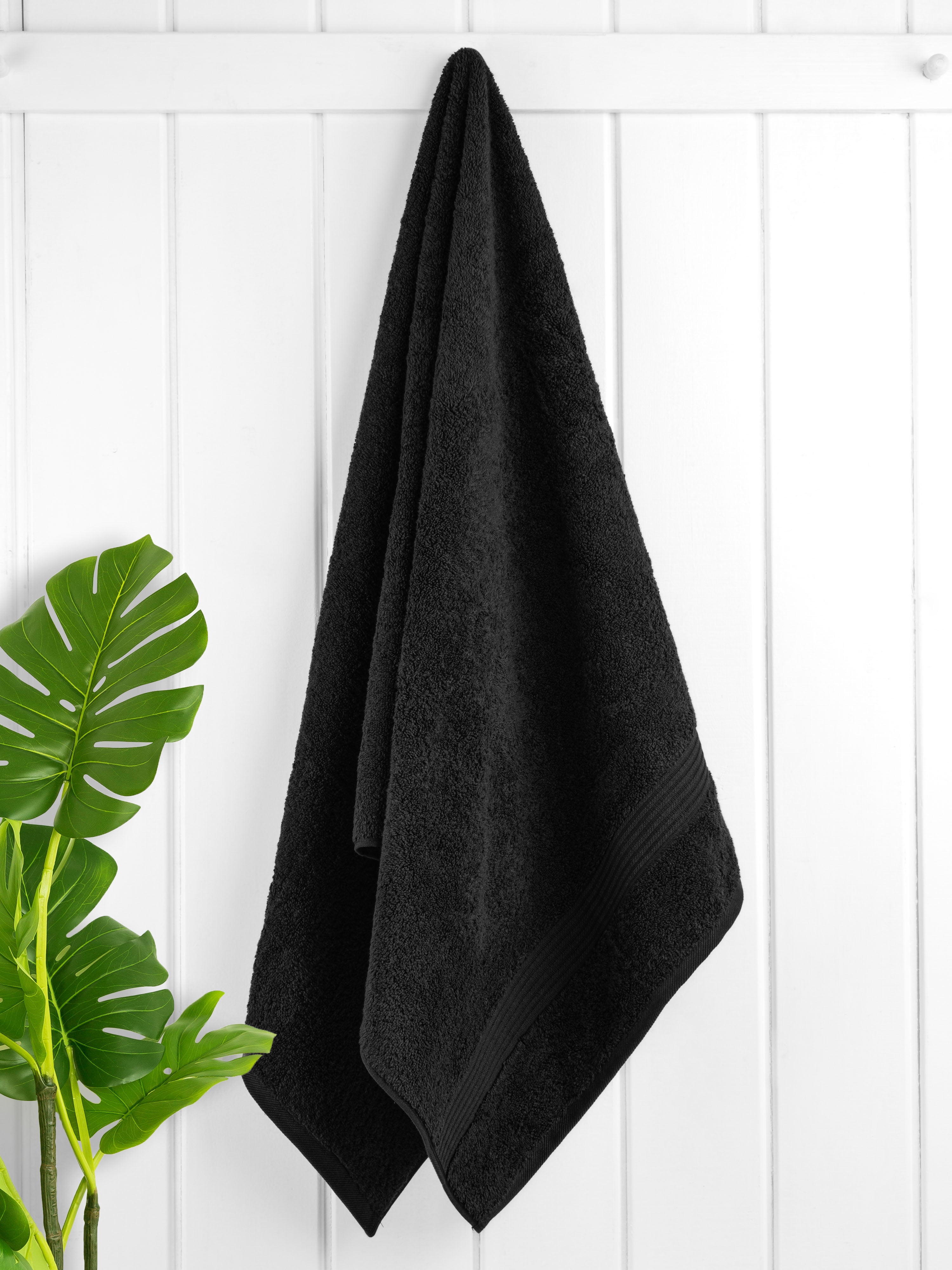 Cotton Paradise 100% Cotton 4 Piece Turkish Bath Towel Set, Soft Plush Towels Clearance Bathroom Set, Black