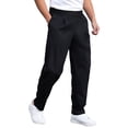 thumbnail image 2 of UVEASISHA Men’s Dress Pants Casual Slim Fit Flat Front Trousers for Everyday Business and Daily Wear Solid Color Relaxed Fit Suit Pants Daily Wear with Pockets Black XXL, 2 of 9