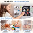 thumbnail image 5 of Yexmas Kids Play Kitchen,Wooden Pretend Kitchen Play Set for Toddlers with Chalkboard,Stove&Cookware Accessories,Toddler Toy Kitchen Gift for Boys Girls, White, 5 of 7