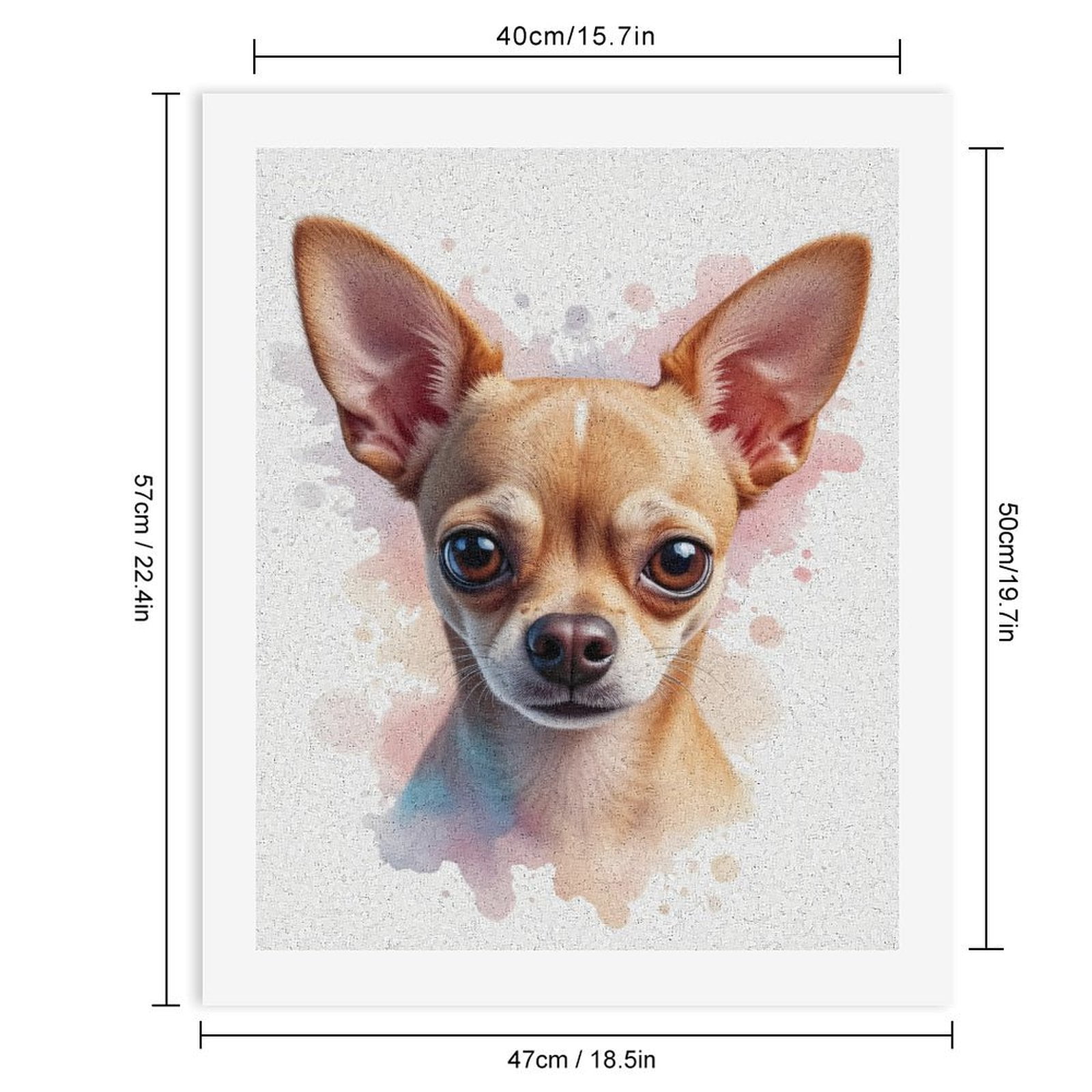 Paint by Numbers Kit for Adults, Cute Chihuahua Portrait Art Paint by Numbers, Easy Paint by Numbers Kit for Adults Beginner, DIY Adult Paint by Number Kits on Canvas, Home Decor