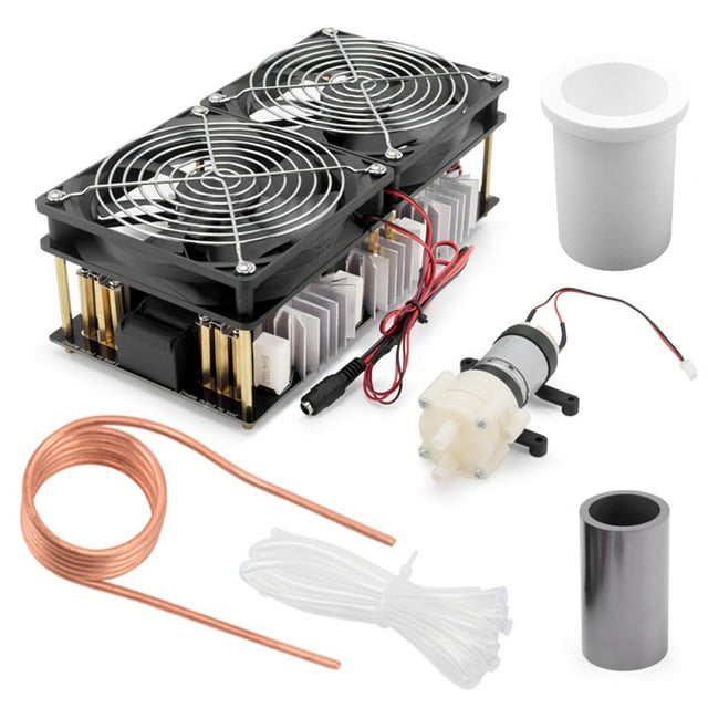 2500W Max 50A ZVS High Frequency Induction Heating Printed Circuit Board + Coil+ Crucible + Pump