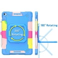 thumbnail image 2 of For Samsung a9 Plus / A11 Plus 11" Tablet Tough Hybrid Rotating 360 Degree Kickstand - Rainbow/Blue, 2 of 3