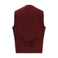 thumbnail image 6 of Aueoeo Men's Laple Collar Vests Vintage Suit Sleeveless Waistcoat Button Up Jacket For Wedding Groomsmen, 6 of 7