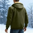 thumbnail image 4 of Hinvhai Men's Zip Up Sherpa Lined Hoodies Thick Fleece Jacket Windproof thermal Zipper Sweatshirt Green XXL(XXL), 4 of 9