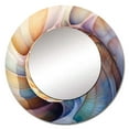 thumbnail image 2 of Designart "Symphony of Seashells II" Animals Rund Mirror For Wall Decor - Large Peach Round Print Mirror - Round Coastal Mirror 29" x 29" Inch - Wall Mounted Round Large Mirror, 2 of 5
