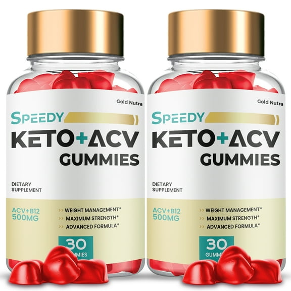 Speedy Keto ACV Gummies, Speedy Keto Max Strength Gummy with Apple Cider Vinegar, 1 Month Supply (2 Pack)
