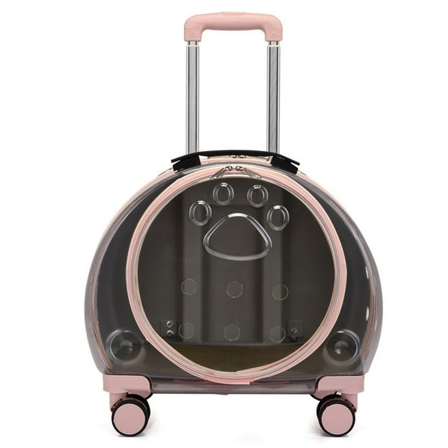 Sac à Dos à Bulles pour Animaux de Compagnie, Sac à Dos pour Chat, Valise à Roulettes pour Animaux de Compagnie, Portable et Respirant pour Petits Animaux Chatons