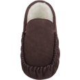 thumbnail image 2 of SNUGRUGS Mens Ronnie Suede Moccasin Slippers with Wool Inner and Suede Sole - Dark Brown - US 12, 2 of 7