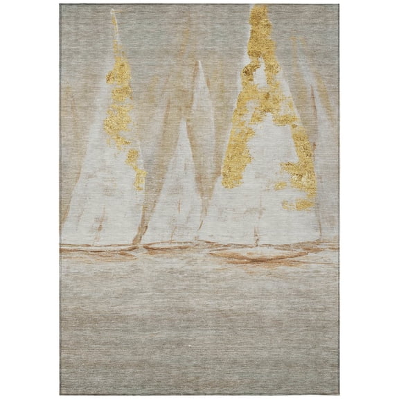 Dalyn Rugs Machine Washable Indoor/Outdoor Chantille ACN2084 Taupe 2'6" x 3'10" Rug