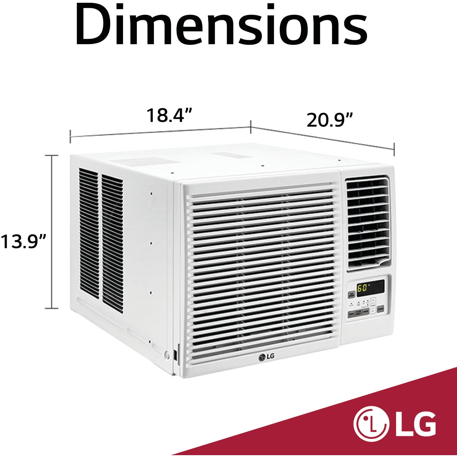 LG 7,500 BTU 115V Window-Mounted Air Conditioner with 3,850 BTU Supplemental Heat Function - image 4 of 11