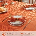 thumbnail image 4 of Tablecloth Rectangle 60 x 102 Inch Maple Leaves Jacquard Waterproof Washable Heavy Weight Damask Table Cloth, Plaid Table Cover for Fall, Thanksgiving, Autumn, Harvest, Party, Rusty, 4 of 7