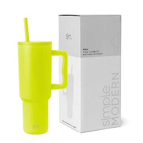 Vaso Simple Modern Trek de 1183 ml con asa y tapa con pajita