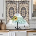 thumbnail image 3 of Swag Valance Curtains for Windows, Vintage Boho Light Filtering Kitchen Curtains with Rod Pocket, Rustic Southwestern Geometric Ethnic Window Treatment Valances for Living Room, 36x63 - 2 PCS, 3 of 9