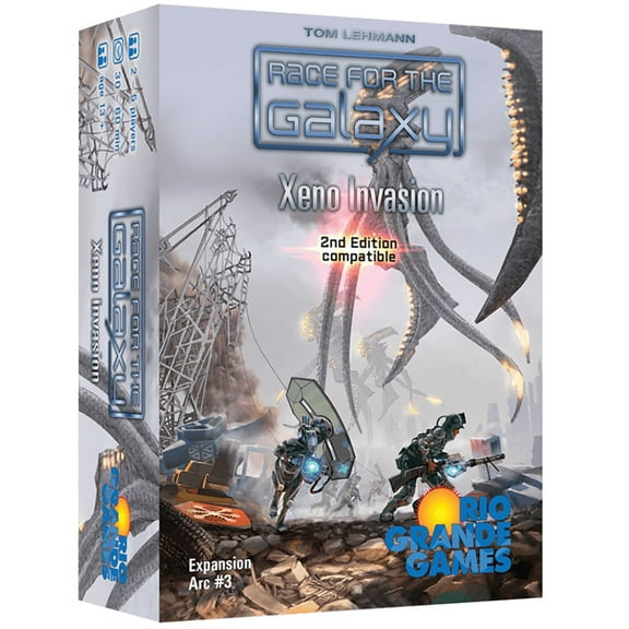 Rio Grande Games: Race for The Galaxy - Xeno Invasion - Expansion Board Game, Build Space Empires, 51 New Card & Components, Ages 13 , 2-5 Players