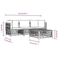 thumbnail image 2 of vidaXL 4 Piece Patio Lounge Set with Cushions White Steel, 2 of 8