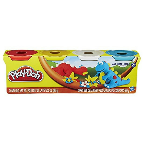 Hasbro Play Doh 4 Pack de Colores 16 Onzas Total Rojo Amarillo Blanco y Azul Hasbro Hasbro Walmart en linea