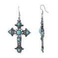 thumbnail image 2 of Jessica Simpson Women's Faux Turquoise Cross Earrings, 2 of 5