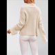 thumbnail image 5 of Suéteres de Cuello Redondo para Mujer, Conjuntos de Otoño, Suéteres de Punto con Cuello Redondo y Abertura Lateral, Tops de Moda. Albaricoque S, 5 of 10