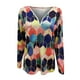 thumbnail image 4 of Blusa suelta informal de manga larga con estampado de cuello en V para mujer Fridja  hj4427, 4 of 4