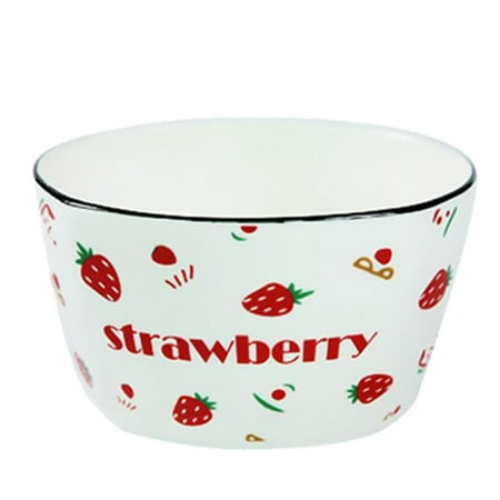 

1Pc Strawberry Bowl Practical Household Rice Bowl Square Salad Bowl (Red)