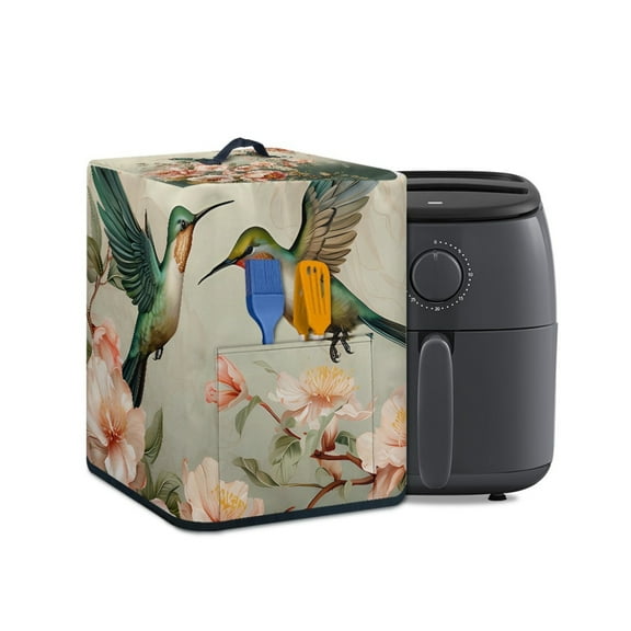 ZUXONGSY Hummingbird Floral Air Fryer Cover Dust Cover with Front Pocket Rice Cooker Protective Cover Small Appliance Covers Protector Easy to Use for Home Decoration