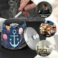 thumbnail image 4 of Yayeee Ashtray with Lid for Cigarette Smokeless Stainless Steel Home Ash Holder, Blue Anchor, 4 of 7