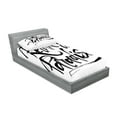 thumbnail image 2 of Ambesonne Saying Fitted Sheet & Pillow Sham Set, Relax in Paradise Message, Twinxl, Black and White, 2 of 2