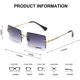 thumbnail image 2 of Gafas de sol rectangulares sin montura para mujer/hombre, gafas con montura de Metal ultraligeras, gafas cuadradas Uv400 a la moda, Unisex, 2 of 4