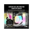 thumbnail image 2 of CORSAIR iCUE LINK H100i RGB Liquid CPU Cooler - QX120 RGB Fans - White - 240mm Radiator - Fits Intel LGA 1851, 1700, AMD AM5 - iCUE LINK System Hub Included, 2 of 10