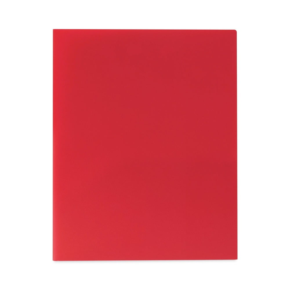 11 in. x 8.5 in. 2-Pocket Heavyweight Poly Portfolio Folder - Red (25/Box)