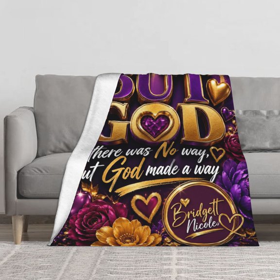 Luxury Rose Christ Believe Lord God Flannel Throw Blanket Soft Blankets for Bed Sofa