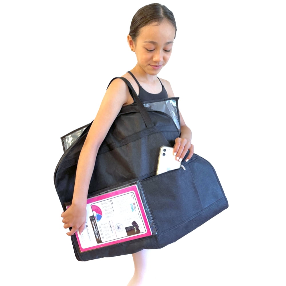 Kendall Country Dance Garment Bag Costume Organizer for Dancers, Beauty Pageants, Sports, Gymnasts, Figure Skaters, Travel and more -Raven Black 40 inch Long