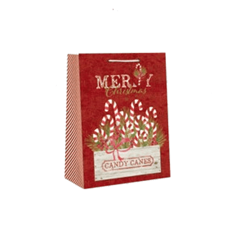 Paper Images 2Pack Accented Farmhouse Giftbag - - Candy Canes - / Medium