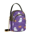 thumbnail image 7 of FORMRS Crossbody Bag for Women Quilted Travel Shoulder Cell Phone Purse with Chain Strap Handbag, Halloween Purple Ghosts, 7 of 7