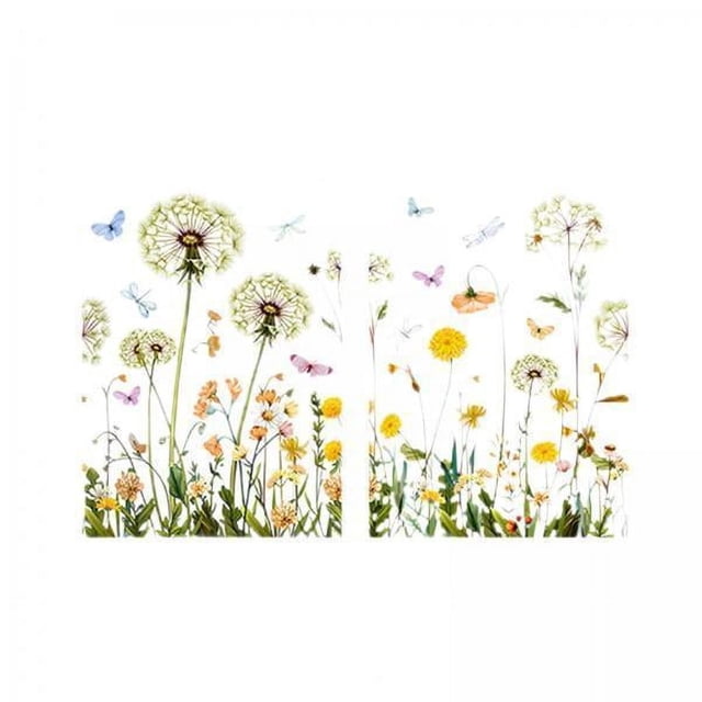 2x2x Flores De Jardín Ventana Se Aferra Calcomanías Florales Para Ventana Para El Hogar Del Dormitorio De Primavera