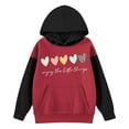 thumbnail image 3 of HUITKMM Girls Long Sleeve Hooded Sweater with Printed Letter Design for Children Casual Wear, 3 of 3